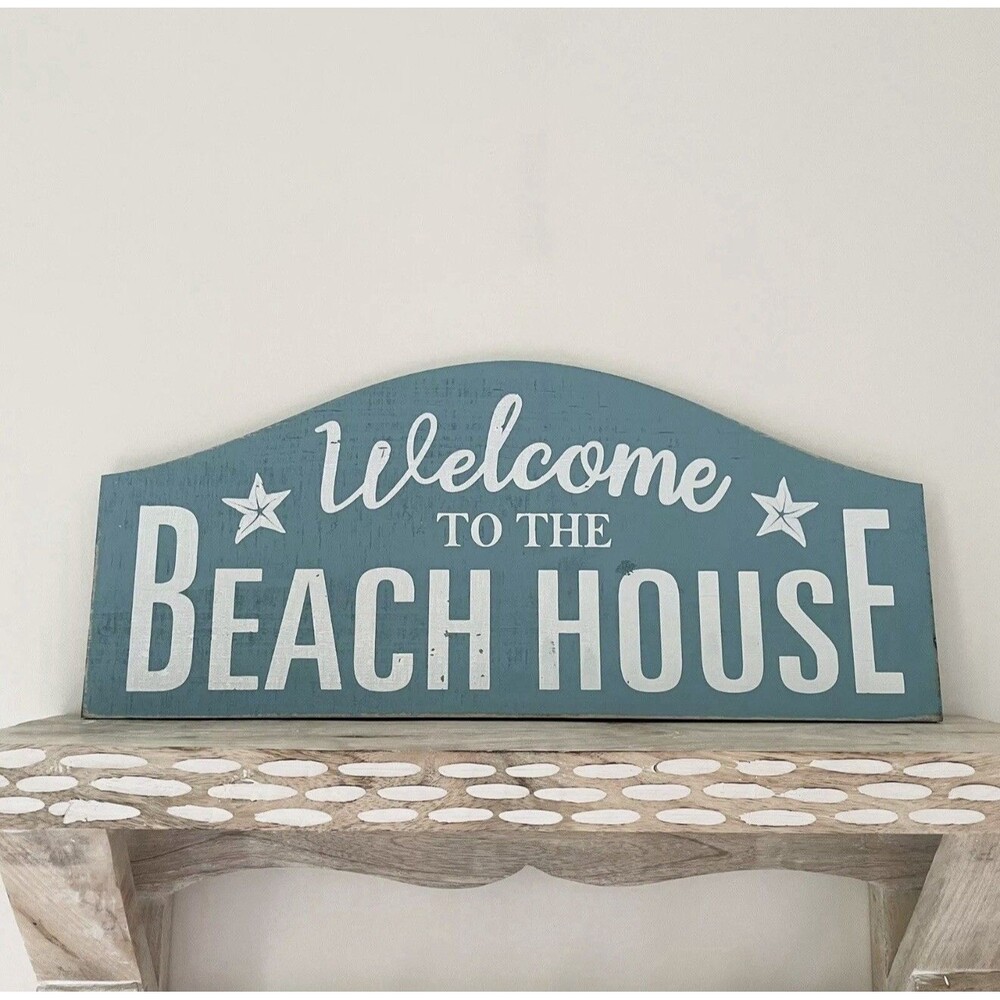 Welcome To The Beach House Blue Beach Sign Home Decor